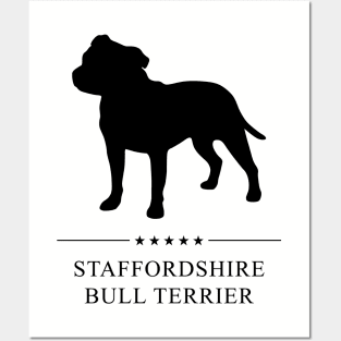 Staffordshire Bull Terrier Black Silhouette Posters and Art